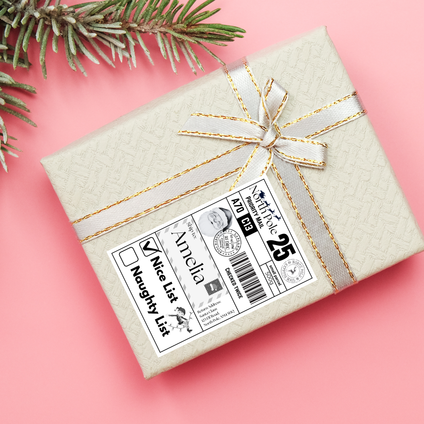 Personalised Christmas Labels - Pack of 10