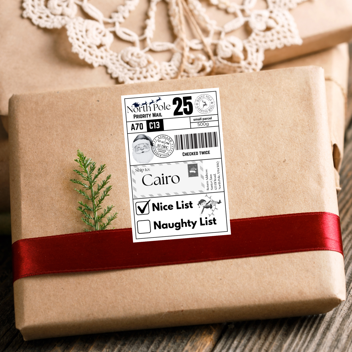 Personalised Christmas Labels - Pack of 10